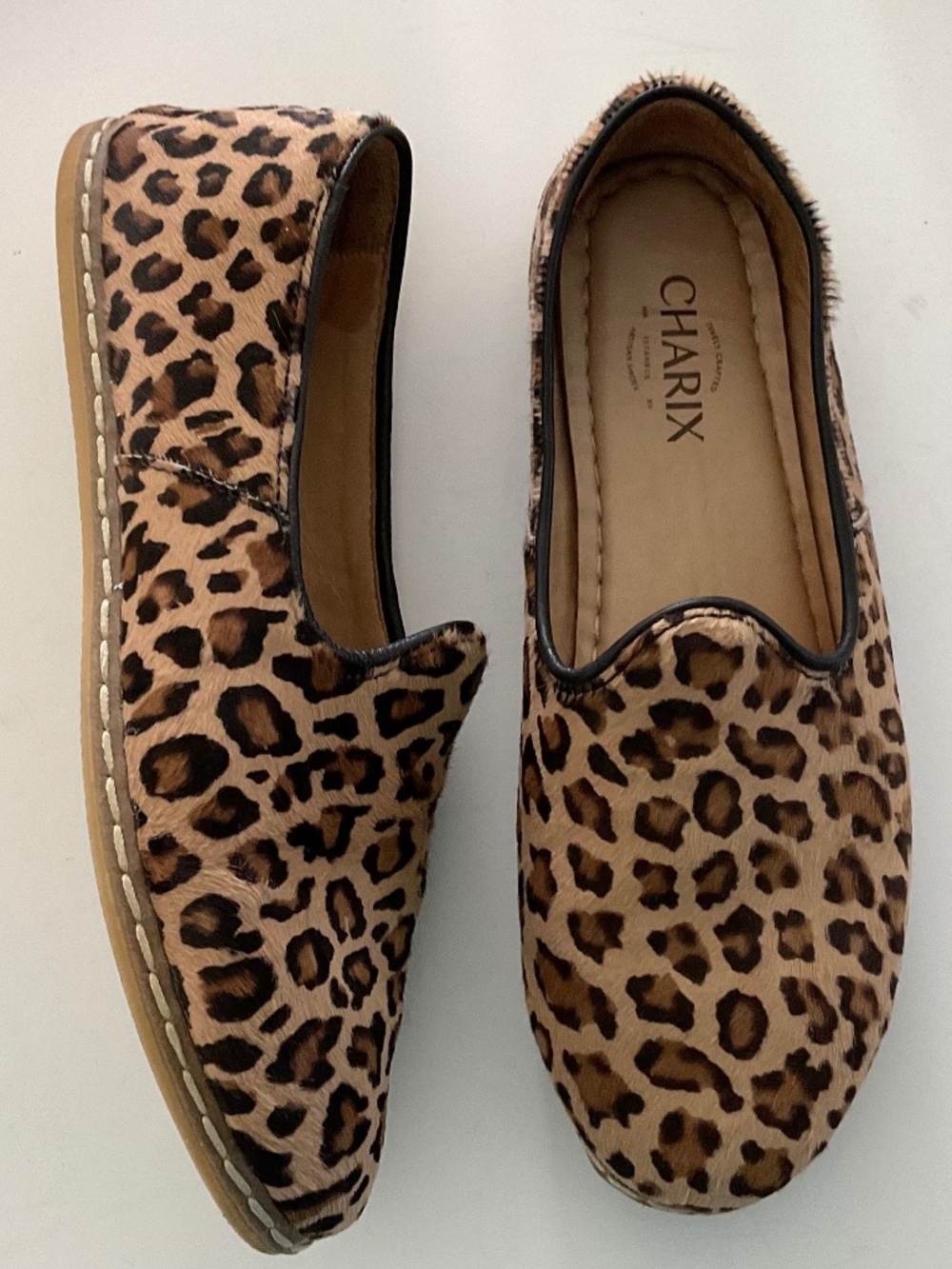 CHARIX Slip-On Leopard Cowhide Hair  Size EU 41 US 9.5/10